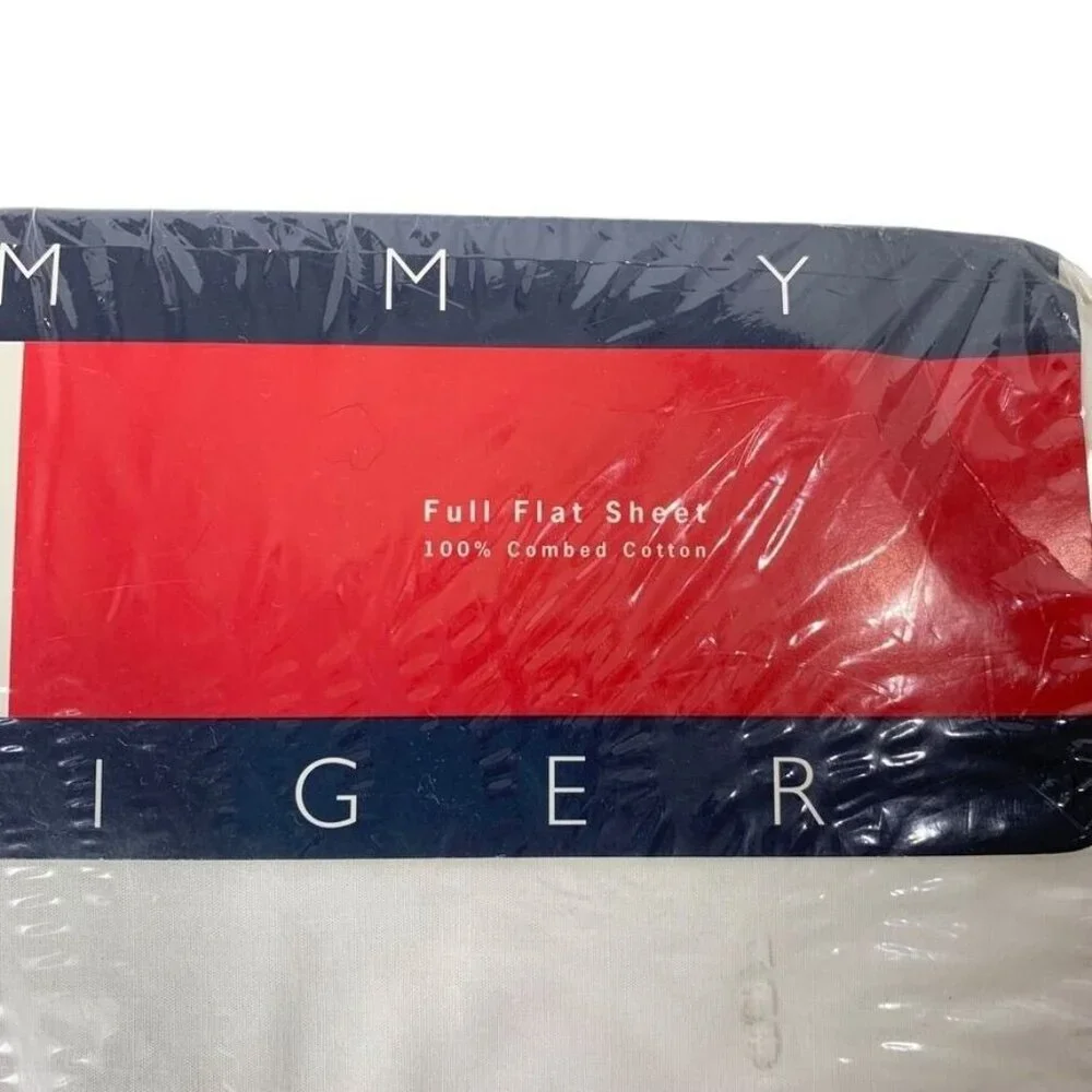Vintage 1997 Tommy Hilfiger Rutland Bay Full Size Flat Sheet Combed Cotton New